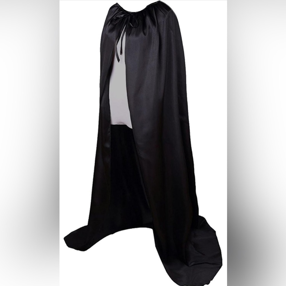 Full Length Deluxe Adult Cape Cloak - black- medium